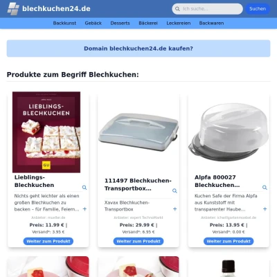 Screenshot blechkuchen24.de