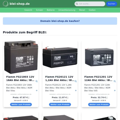 Screenshot blei-shop.de