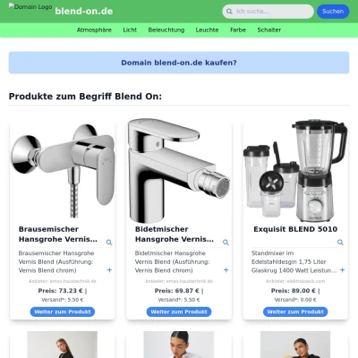 Screenshot blend-on.de