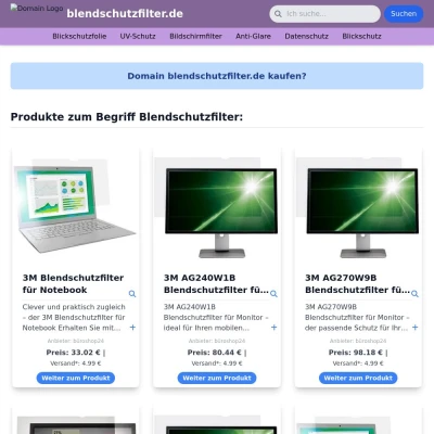Screenshot blendschutzfilter.de