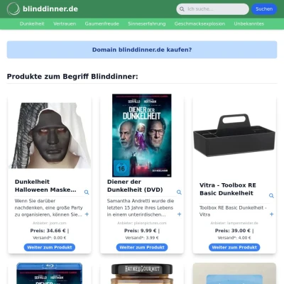 Screenshot blinddinner.de