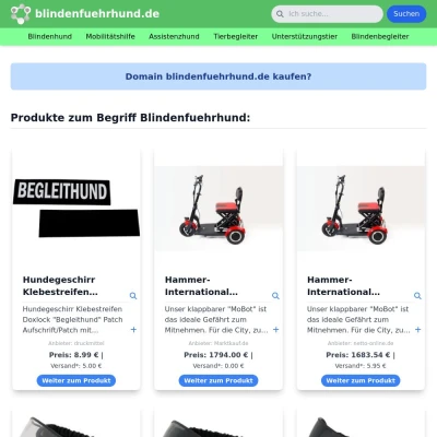 Screenshot blindenfuehrhund.de