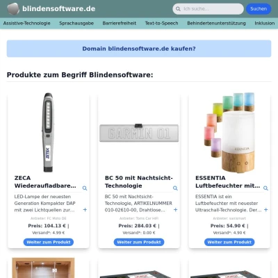 Screenshot blindensoftware.de