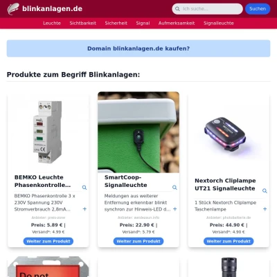 Screenshot blinkanlagen.de