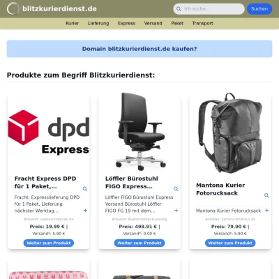 Screenshot blitzkurierdienst.de