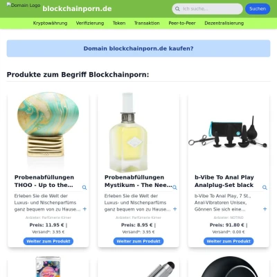 Screenshot blockchainporn.de