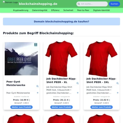 Screenshot blockchainshopping.de