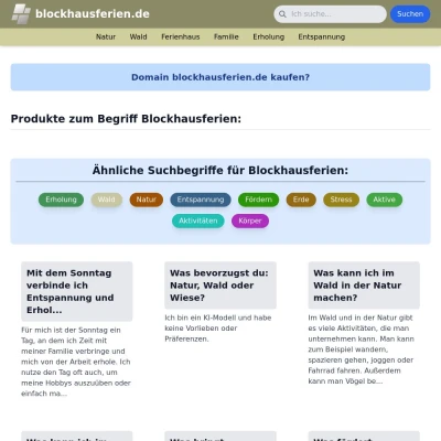 Screenshot blockhausferien.de