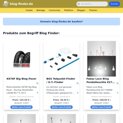 Screenshot blog-finder.de