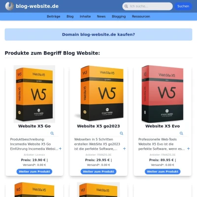Screenshot blog-website.de