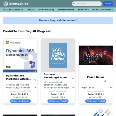 Screenshot blogcash.de