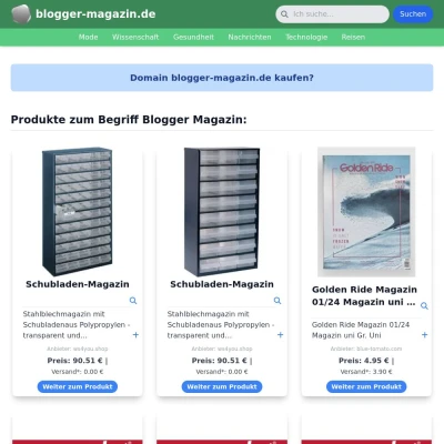 Screenshot blogger-magazin.de