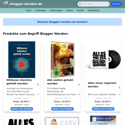 Screenshot blogger-werden.de