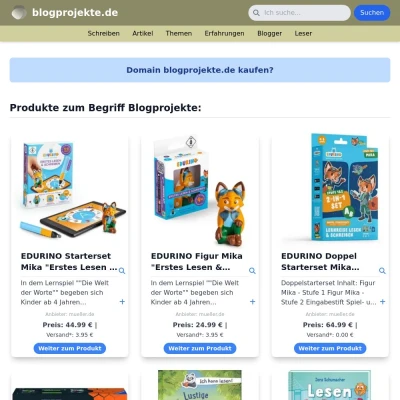 Screenshot blogprojekte.de