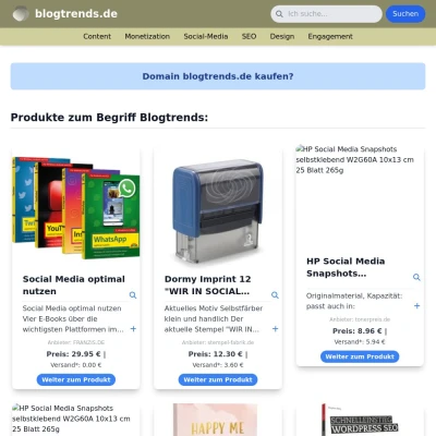 Screenshot blogtrends.de
