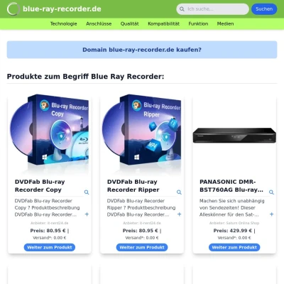 Screenshot blue-ray-recorder.de