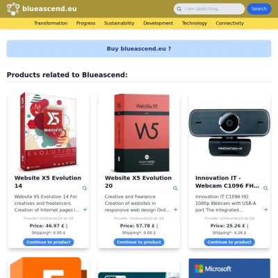 Screenshot blueascend.eu