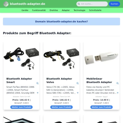 Screenshot bluetooth-adapter.de