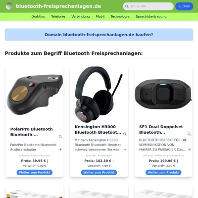 Screenshot bluetooth-freisprechanlagen.de