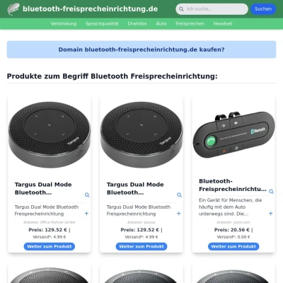 Screenshot bluetooth-freisprecheinrichtung.de