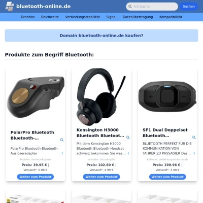 Screenshot bluetooth-online.de