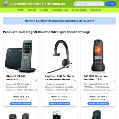 Screenshot bluetoothfreisprecheinrichtung.de