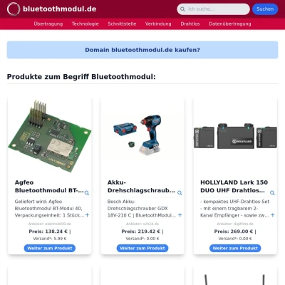 Screenshot bluetoothmodul.de