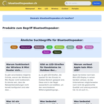 Screenshot bluetoothspeaker.ch