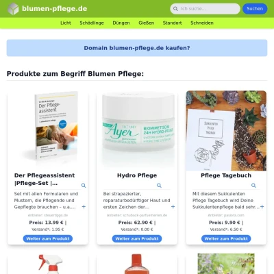 Screenshot blumen-pflege.de