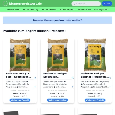 Screenshot blumen-preiswert.de