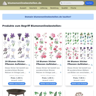 Screenshot blumenonlinebestellen.de