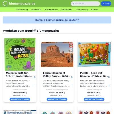 Screenshot blumenpuzzle.de