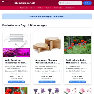 Screenshot blumenregen.de