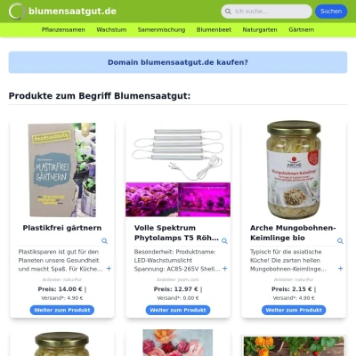 Screenshot blumensaatgut.de