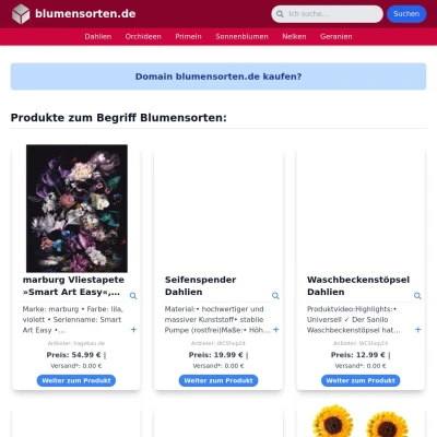 Screenshot blumensorten.de