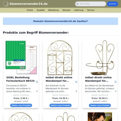 Screenshot blumenversender24.de
