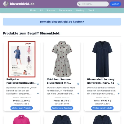 Screenshot blusenkleid.de