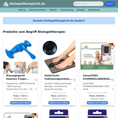 Screenshot blutegeltherapie24.de