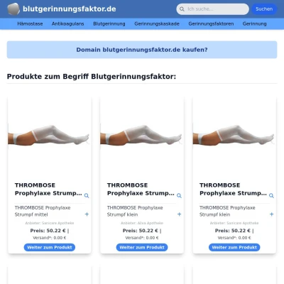 Screenshot blutgerinnungsfaktor.de