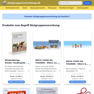 Screenshot blutgruppenvererbung.de