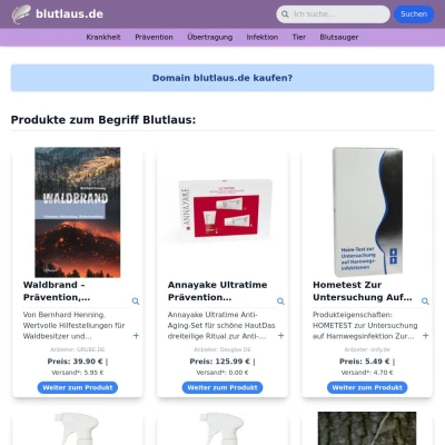 Screenshot blutlaus.de
