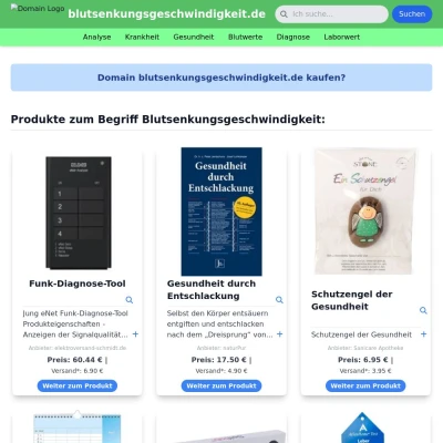 Screenshot blutsenkungsgeschwindigkeit.de