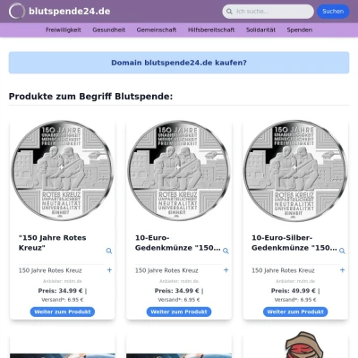 Screenshot blutspende24.de