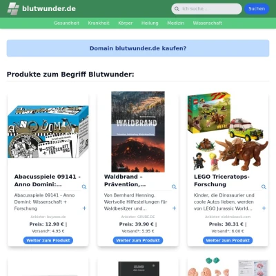 Screenshot blutwunder.de
