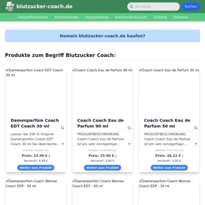 Screenshot blutzucker-coach.de