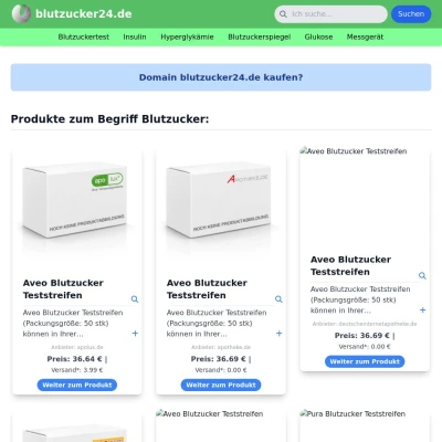 Screenshot blutzucker24.de