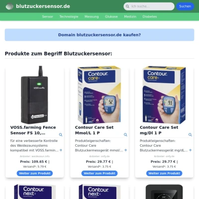 Screenshot blutzuckersensor.de