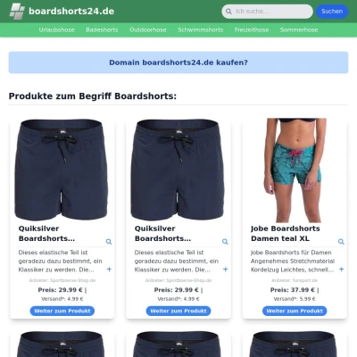 Screenshot boardshorts24.de