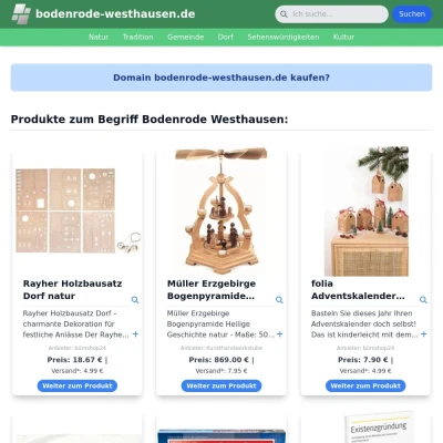 Screenshot bodenrode-westhausen.de
