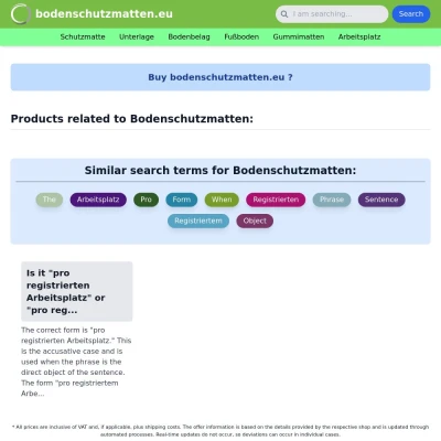 Screenshot bodenschutzmatten.eu